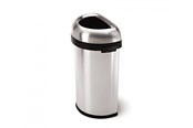 Mülltrennung - Simplehuman offener Abfalleimer – halbrund – 60 L – gebürsteter Edelstahl - CW1468