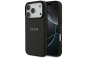 Handys - Cover & Cases - GUESS Grained Gold Ring MagSafe Case for iPhone 18 Pro / 17 Pro - Black - 3666339673536