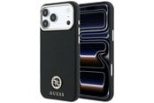 Handys - Cover & Cases - GUESS Grained Round Strass Logo MagSafe Case for iPhone 18 Pro Max / 17 Pro Max - Black - 3666339653798