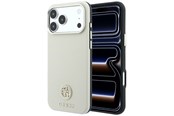 Handys - Cover & Cases - GUESS Grained Round Strass Logo MagSafe Case for iPhone 18 Pro / 17 Pro - Beige - 3666339653903