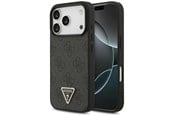 Handys - Cover & Cases - GUESS Leather 4G Triangle Strass MagSafe Case for iPhone 18 Pro / 17 Pro - Black - 3666339652364