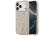 Handys - Cover & Cases - GUESS Leather 4G Triangle Strass MagSafe Case for iPhone 18 Pro / 17 Pro - Pink - 3666339652401