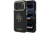 Handys - Cover & Cases - GUESS Grained & Big Resin Logo Case for iPhone 18 Pro / 17 Pro - Black - 3666339654900