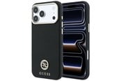 Handys - Cover & Cases - GUESS Grained Round Strass Logo MagSafe Case for iPhone 18 Pro / 17 Pro - Black - 3666339653781