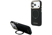 Handys - Cover & Cases - GUESS Ring Stand 360 Grained Classic Logo MagSafe Case for iPhone 18 Pro Max / 17 Pro Max - Black - 3666339653958
