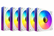 Gehäuselüfter - DUTZO INF 120 PWM ARGB (5-pack) - Gehäuselüfter - 120mm - Weiß mit RGB LED - 28 dBA - 8501027