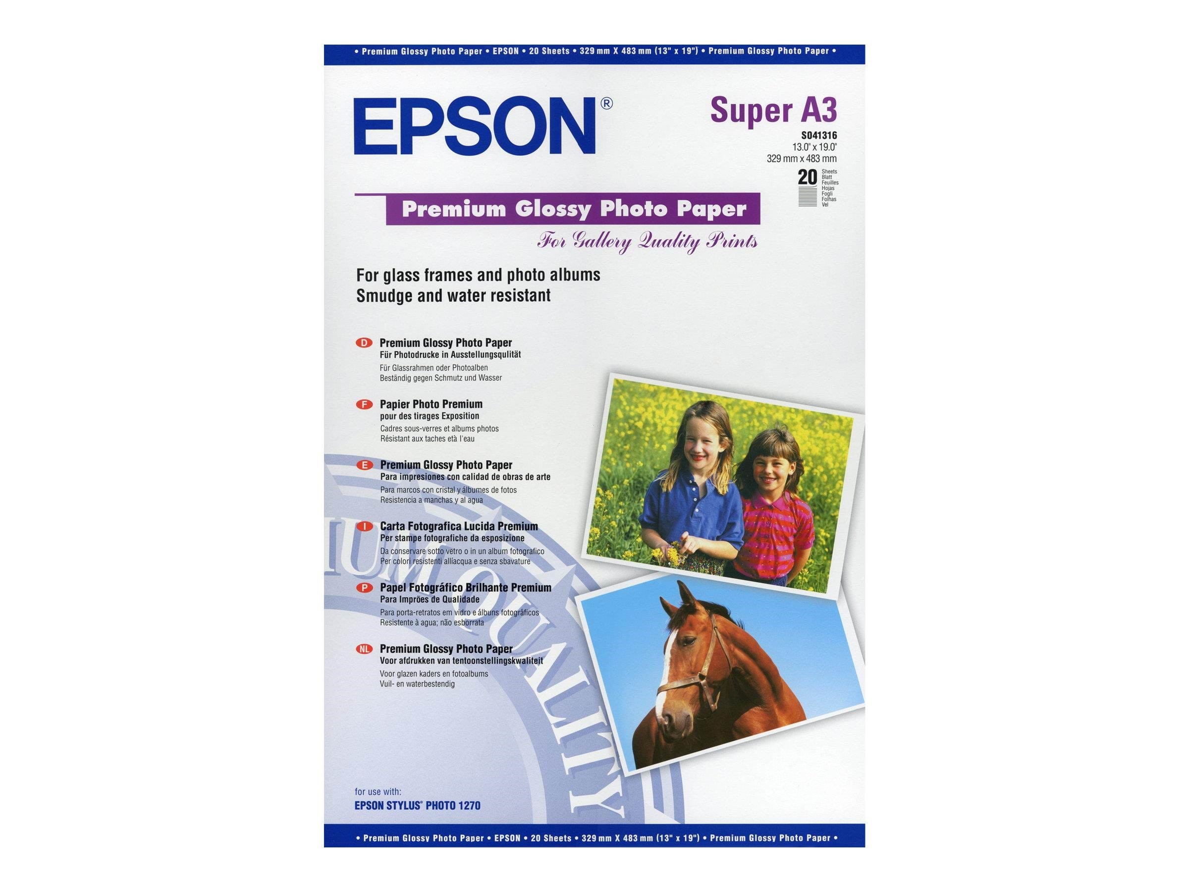 Epson Glossy Photo Paper Inkjet 250g/m2 A3+ - Papier Fotopapier Und Etiketten C13s041316
