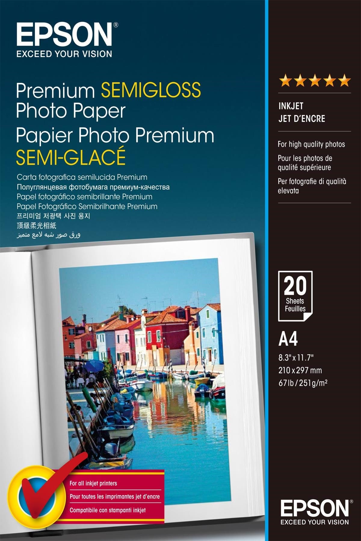 Epson Premium Semigloss Photo Paper (20 Sheets) - Papier Fotopapier Und Etiketten