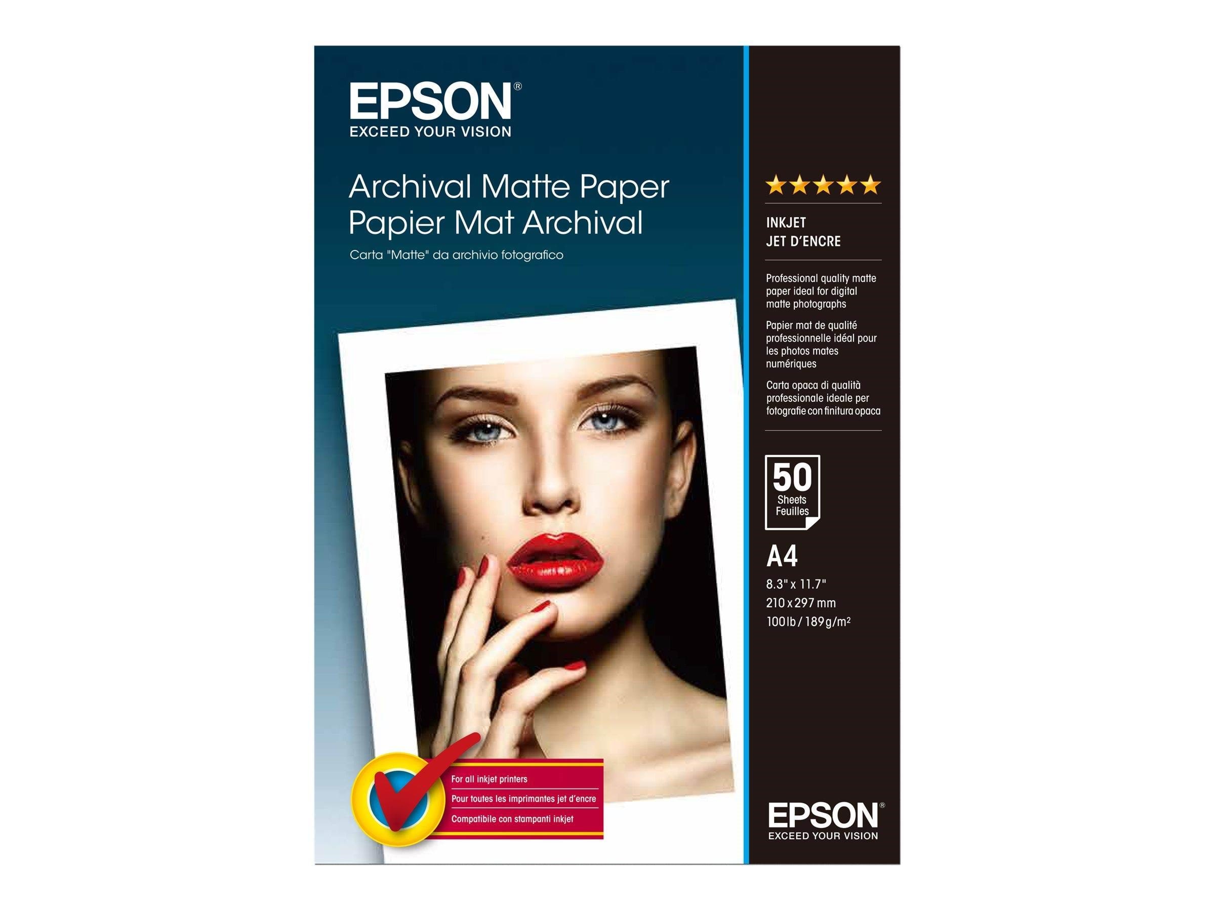 Epson Papir A4 Mat Arkiv 50 Ark - Papier Fotopapier Und Etiketten C13s041342