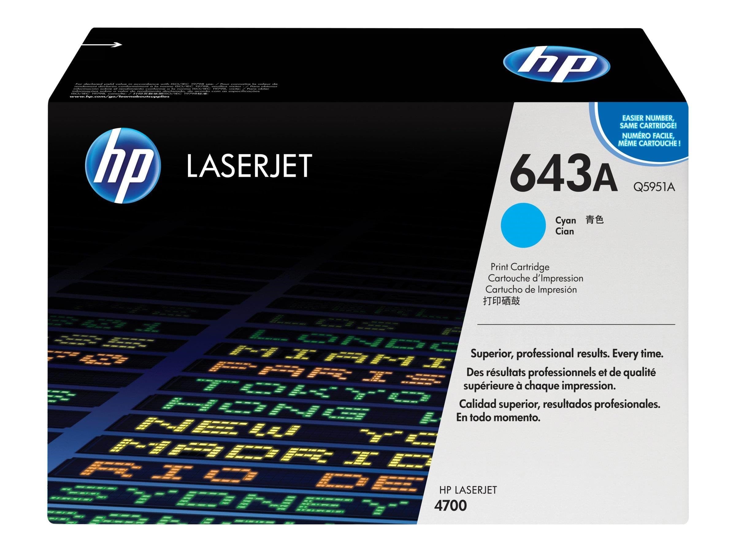 HP 643a / Q5951a - Laser Toner - Druckerzubehoer Tinte Toner Cyan