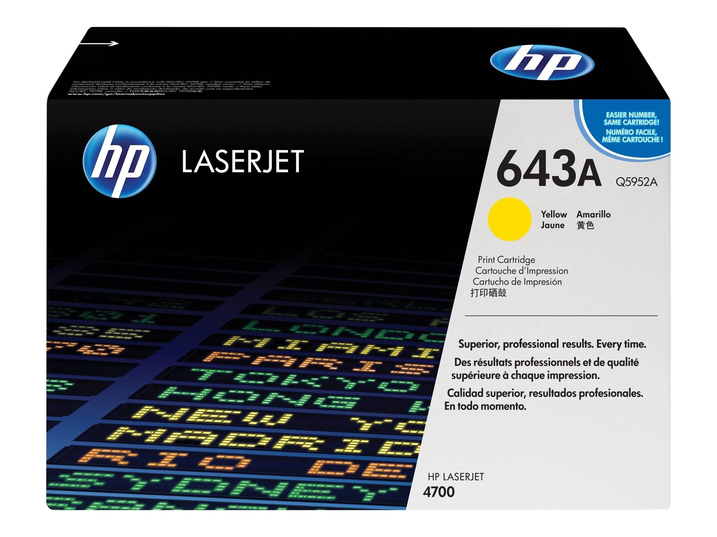HP 643a / Q5952a - Yellow Laser Toner - Druckerzubehoer Tinte Toner