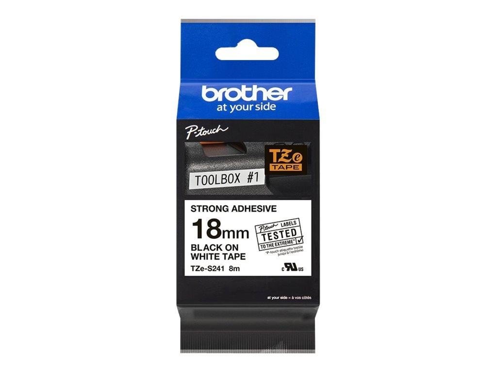 Brother Tze-s241 - Black On White - Roll (1.8 cm x 8 m) - Papier Fotopapier Und Etiketten