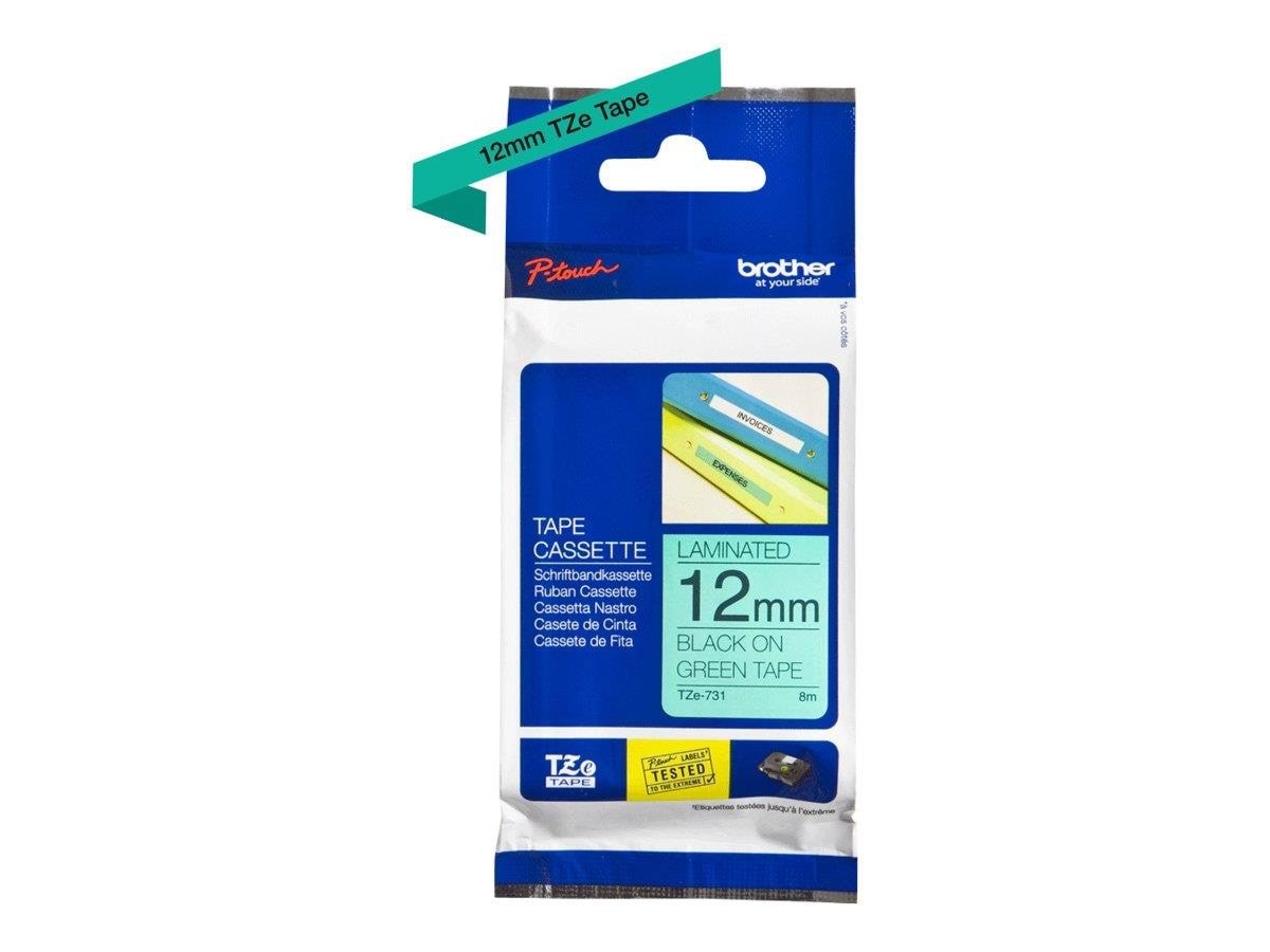 Brother Tape Brother 12 mm Black/green - Papier Fotopapier Und Etiketten Tz731
