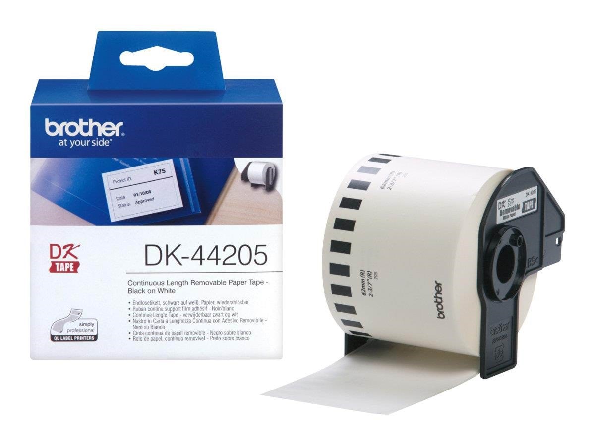 Brother Dk44205 / Continuous Removable Paper Roll 62mm x 30m - Papier Fotopapier Und Etiketten