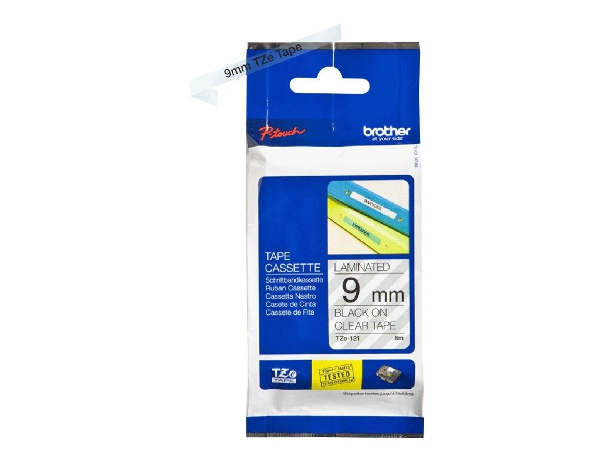 Brother Tz121 - Black On Clear - Roll (0.9 cm x 8 m) - Papier Fotopapier Und Etiketten