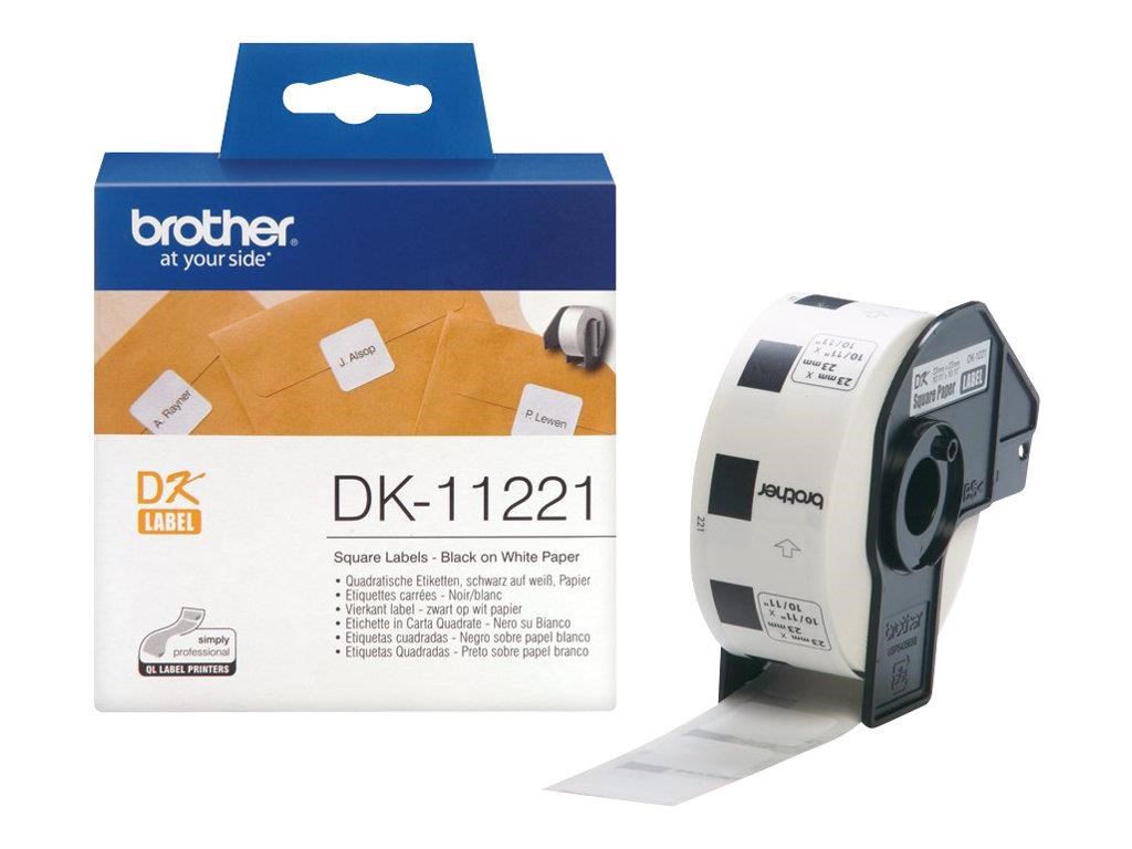 Brother Dk-11221 - Black on White - 23 x 23 mm 1000 Label(s) Labels - Papier Fotopapier Und Etiketten