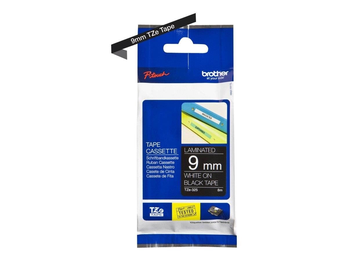 Brother TZ E325 - White On Black - Roll (0.9 cm x 8 m) 1 Cassette(s) Laminated Tape - Papier Fotopapier Und Etiketten