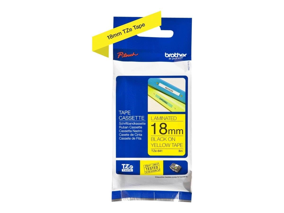 Brother Tze641 Yellow/black Tape 18mm - Papier Fotopapier Und Etiketten