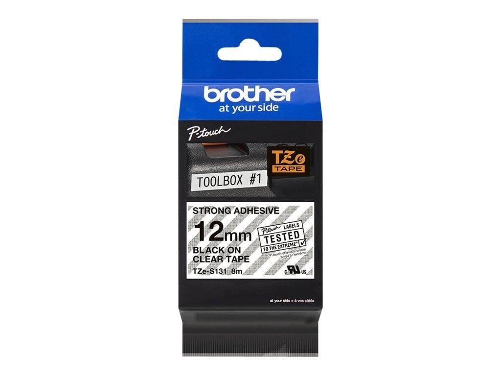 Brother Tzes131 - Black On Clear - Roll (1.2 cm x 8 m) - Papier Fotopapier Und Etiketten