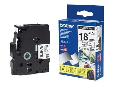 Brother Tzefx241 - Black on White Roll (1.8 cm x 8 m) - Papier Fotopapier Und Etiketten