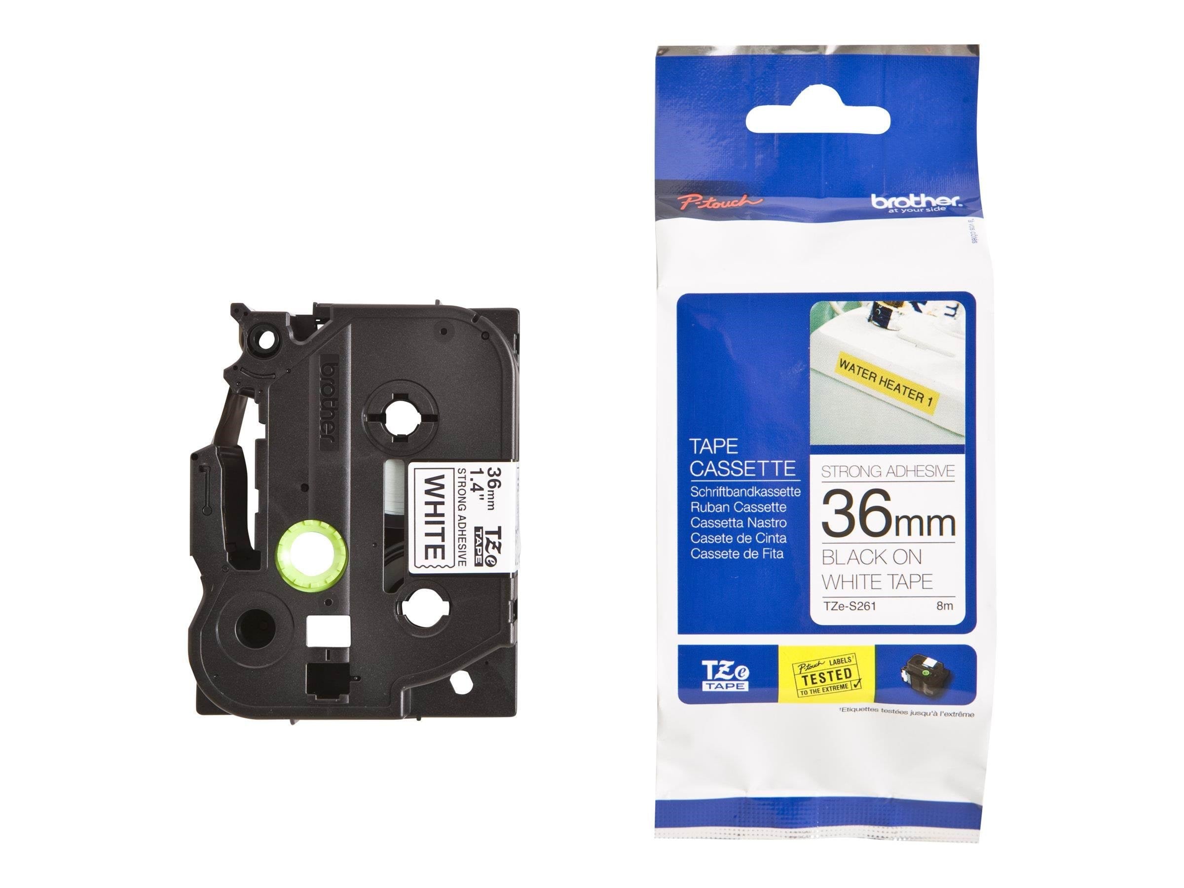 Brother Tzes261 - Black On White - Roll (3.6 cm x 8 m) - Papier Fotopapier Und Etiketten