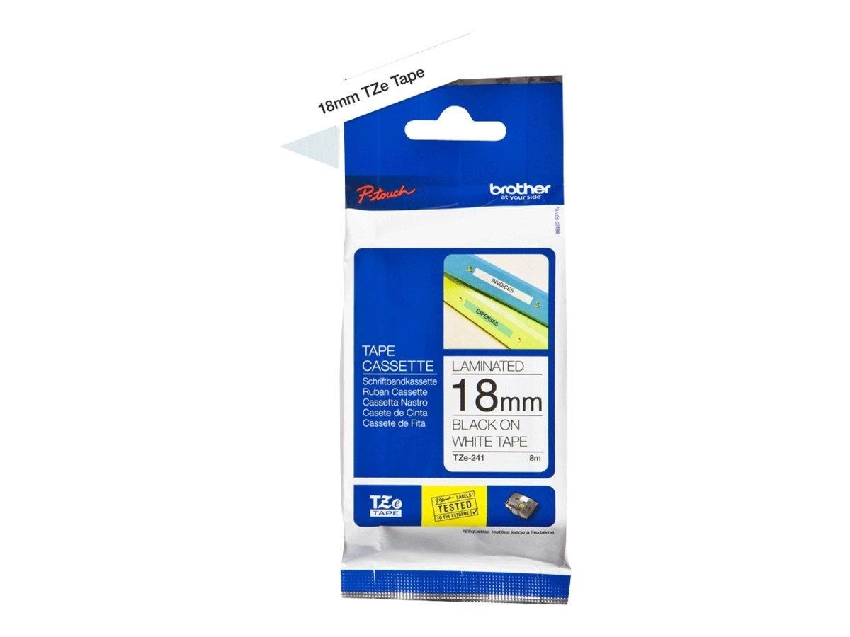 Brother Tze241 Black/white Tape 18mm - Papier Fotopapier Und Etiketten