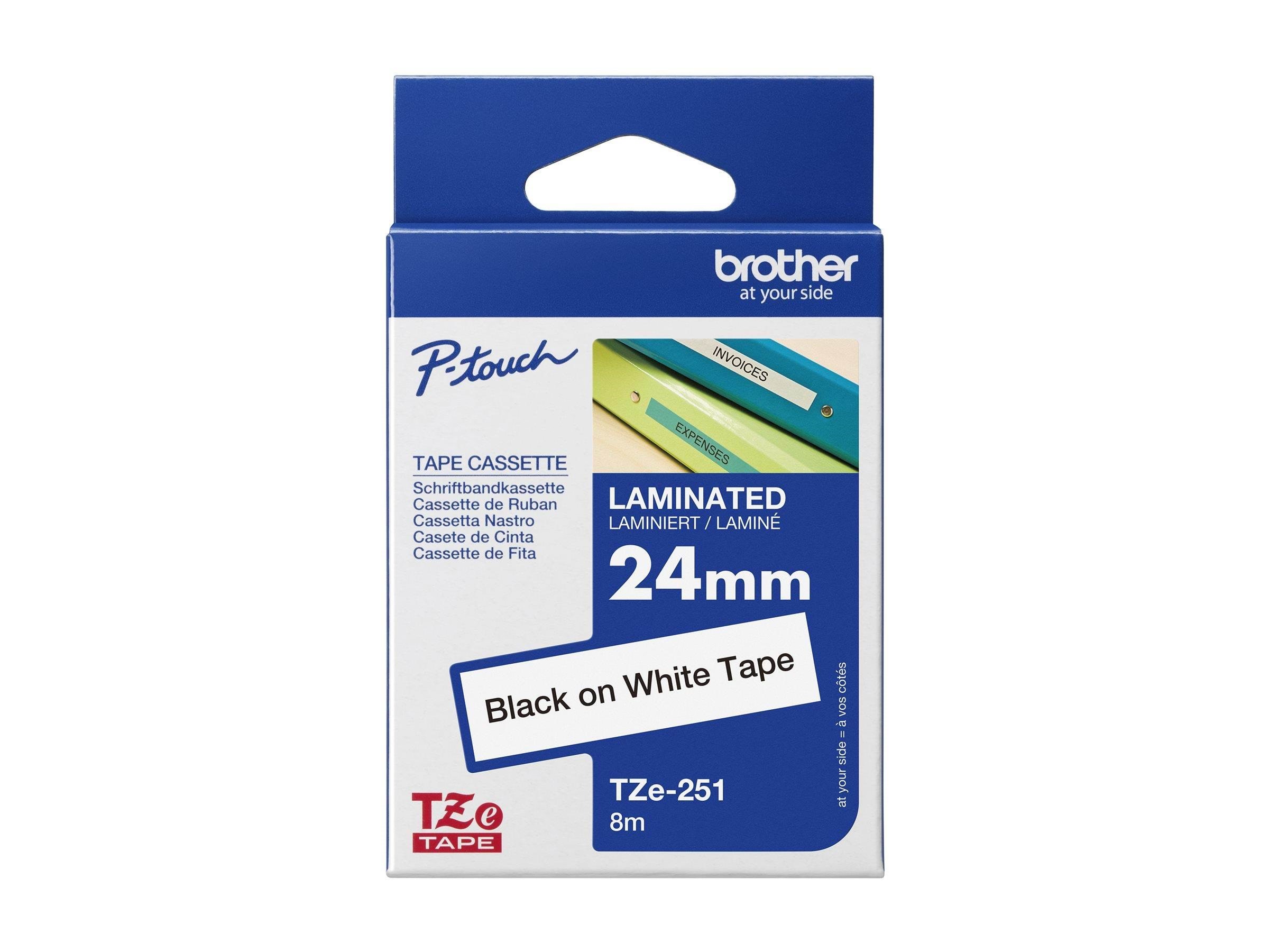 Brother Tze251 Tape Cassette 24mm x 8m - Papier Fotopapier Und Etiketten
