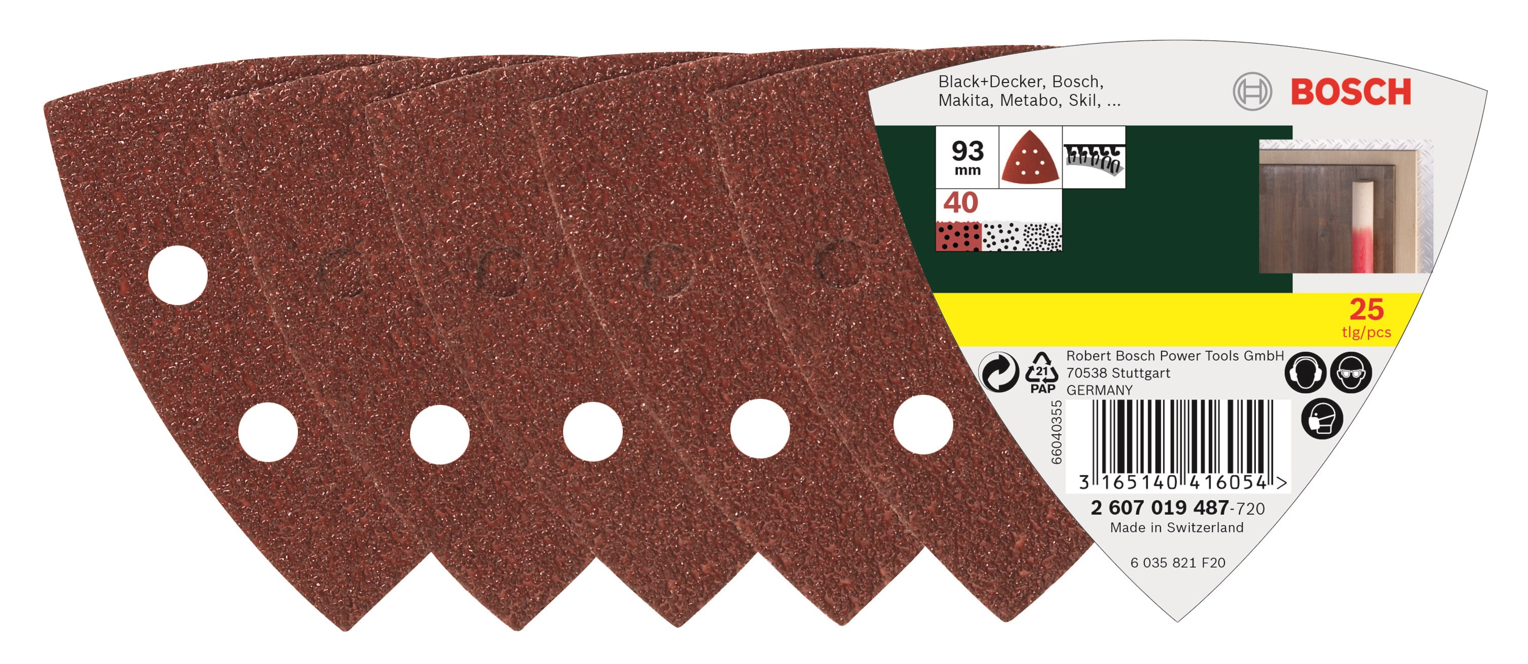 Bosch Sanding Sheets 25 Stk. - Schleifmaschine 2607019487
