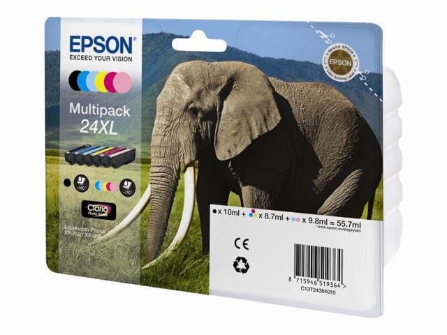 Epson 24xl High Capacity 6-pack (Black Yellow Cyan Magenta Light-magenta Light-cyan) Ink - Tintenpatrone Cyan, Magenta, Gelb, Helles Cyan, Helles 