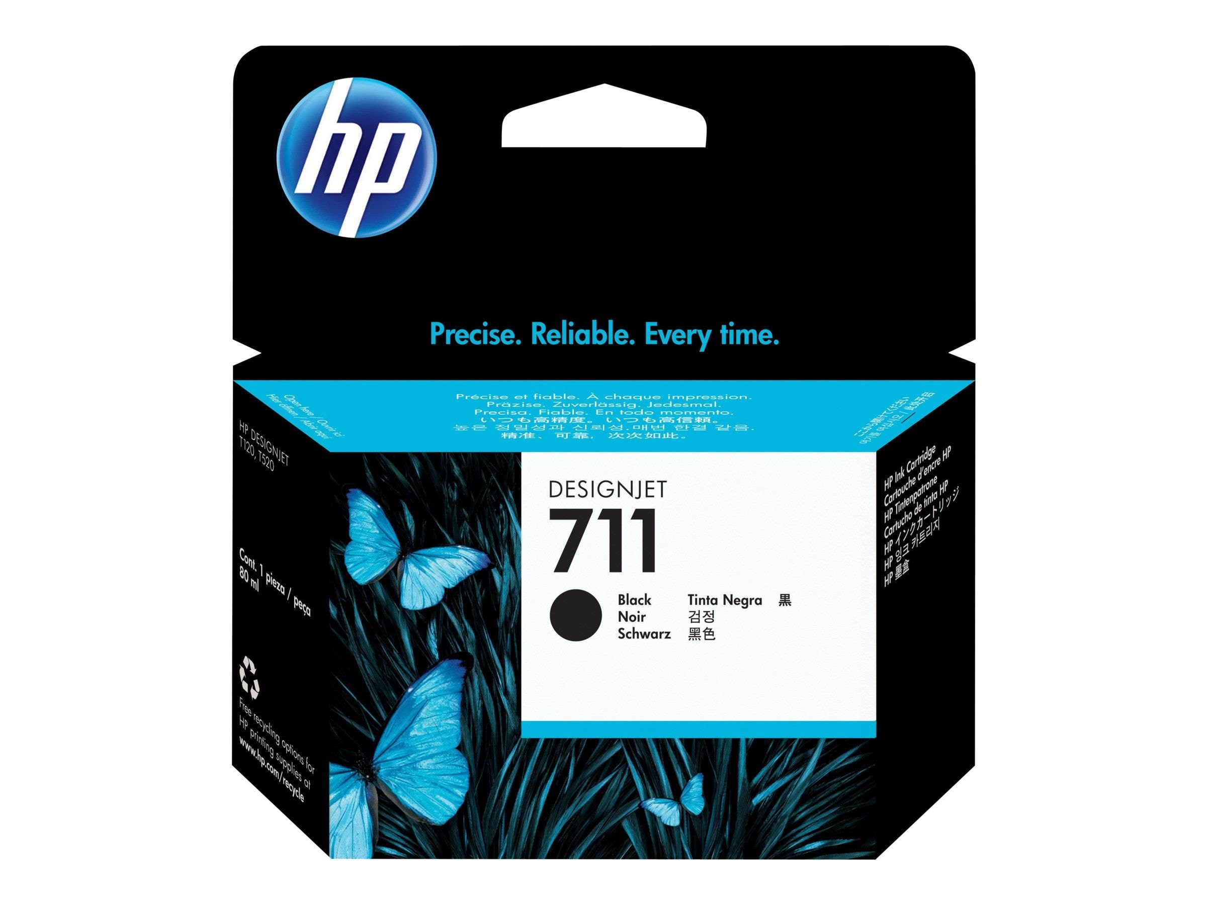 HP 711 / Cz133a Black Ink 80 ml - Druckerzubehoer Tinte Toner Schwarz