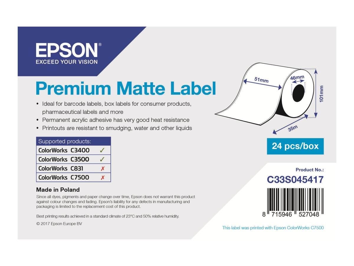 Epson Premium Matte Label Continuous Paper - Papier Fotopapier Und Etiketten