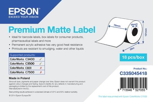 Epson Premium - Roll (7.6 cm x 35 m) - Papier Fotopapier Und Etiketten C33s045418