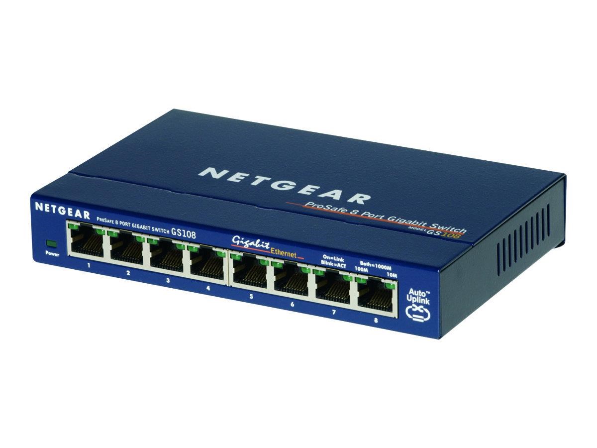 Netgear Prosafe Gs108 8-port Gigabit Ethernet Unmanaged Switch - Switches