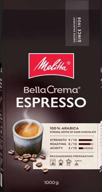 Melitta Bella Crema Espresso 1kg - Kaffeezubereitung Schwarz 4002720008300