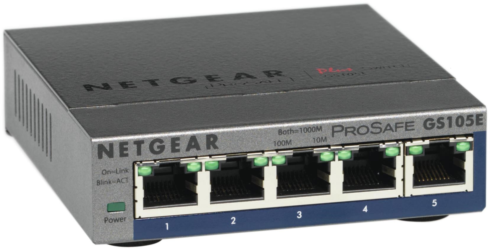 Netgear Gs105ev2 5-port Gigabit Ethernet Plus Switch - Switches