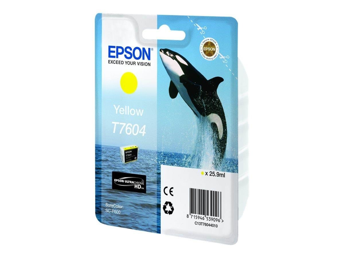 Epson T7604 - Yellow Ink - Blister - Druckerzubehoer Tinte Toner Gelb C13t76044010