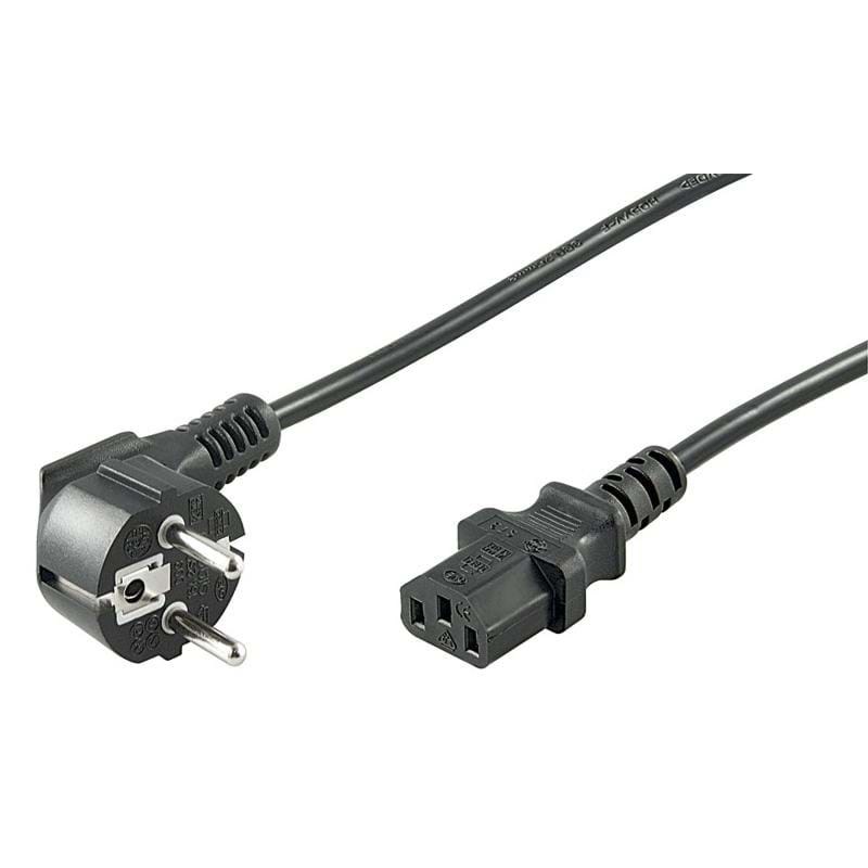 Pro Strom Kabel C13 1x90° - Schwarz - 3m - Stromkabel Extern 4040849951428