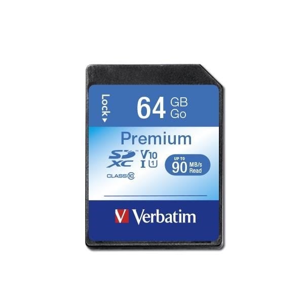 Verbatim Premium U1 SD - 90mb/s - 64gb - Speicherkarten 44024