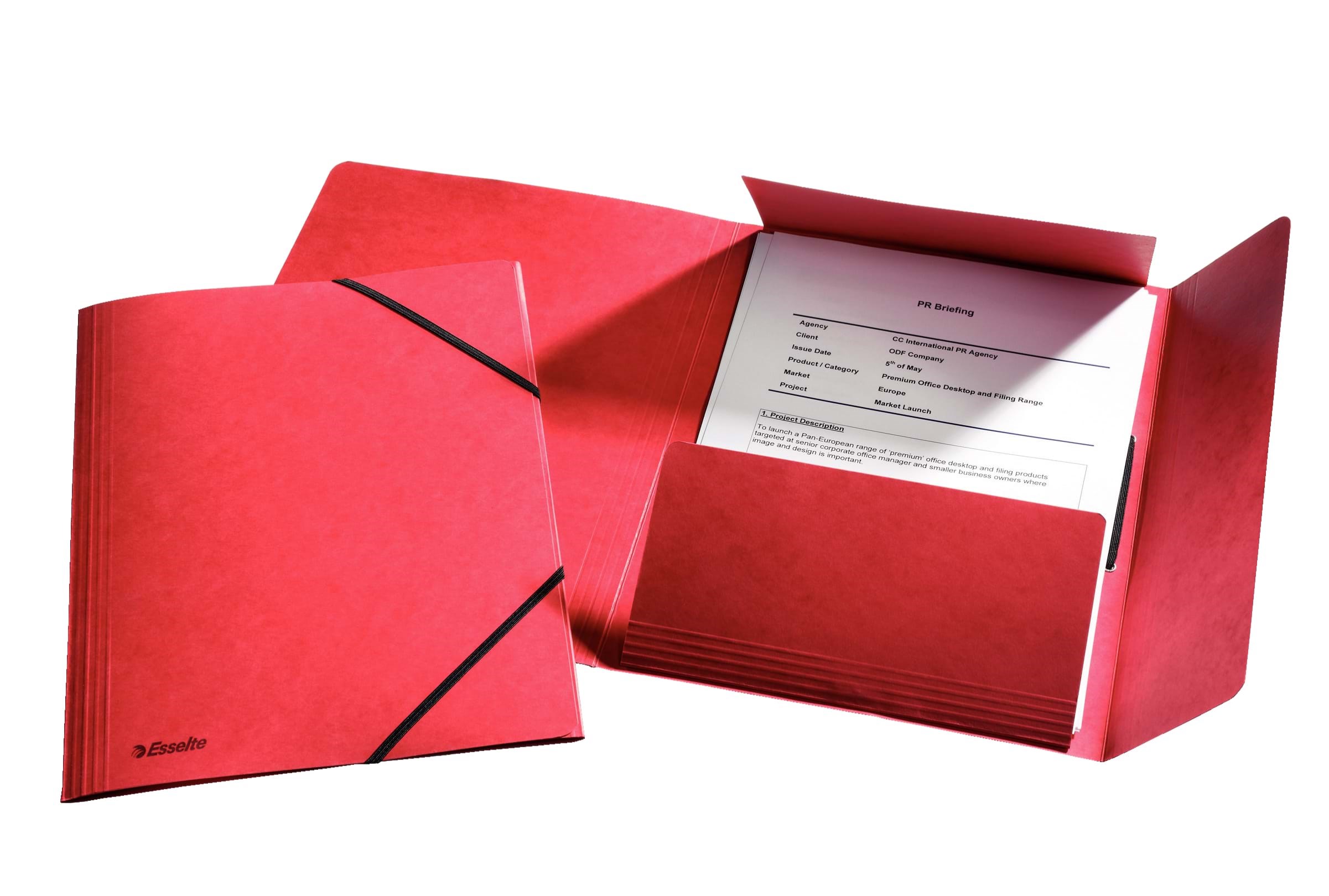 Esselte 3-flap Folder Elastic Cardboard A4 Red - Mappenund Clipboards 1326515