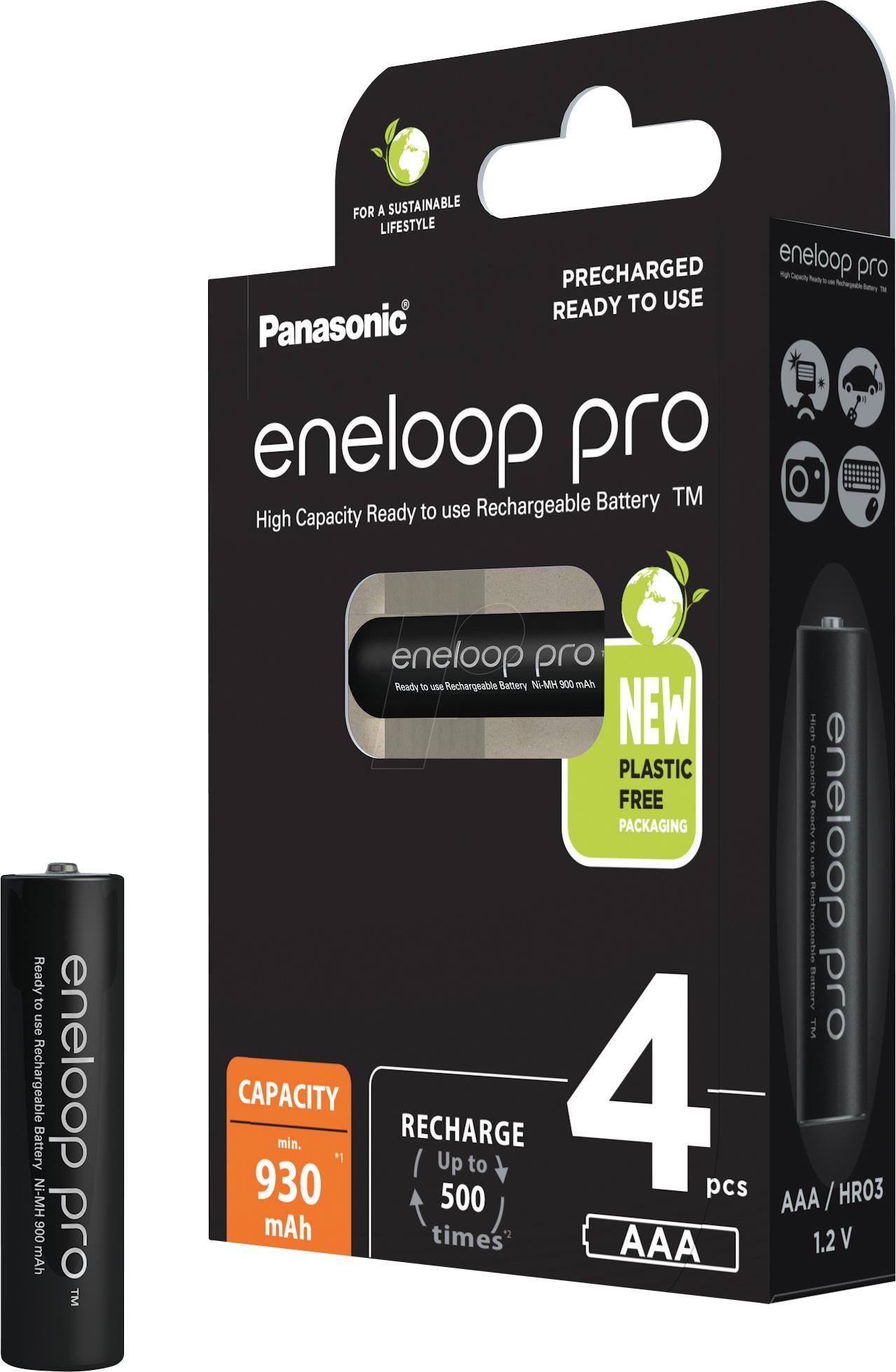Panasonic Eneloop Pro Bk-4hcde/4be - Battery 4 x Aaa - (Rechargeable) - 930 Mah - Batterien Und Akkus Bk-4hcce/4be