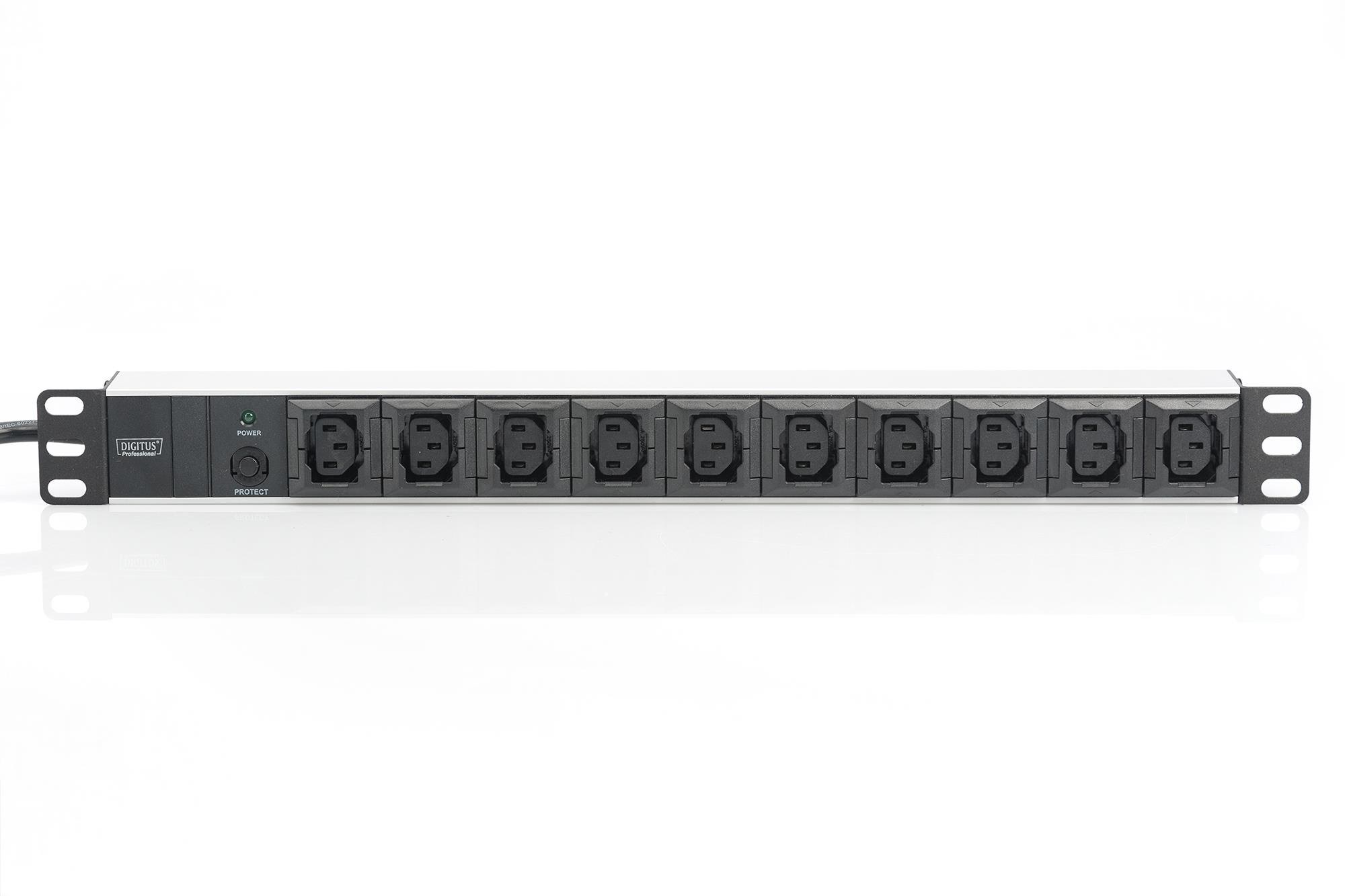 Digitus 10-port - 1U - Aluminum Pdu - Stromkabel Extern