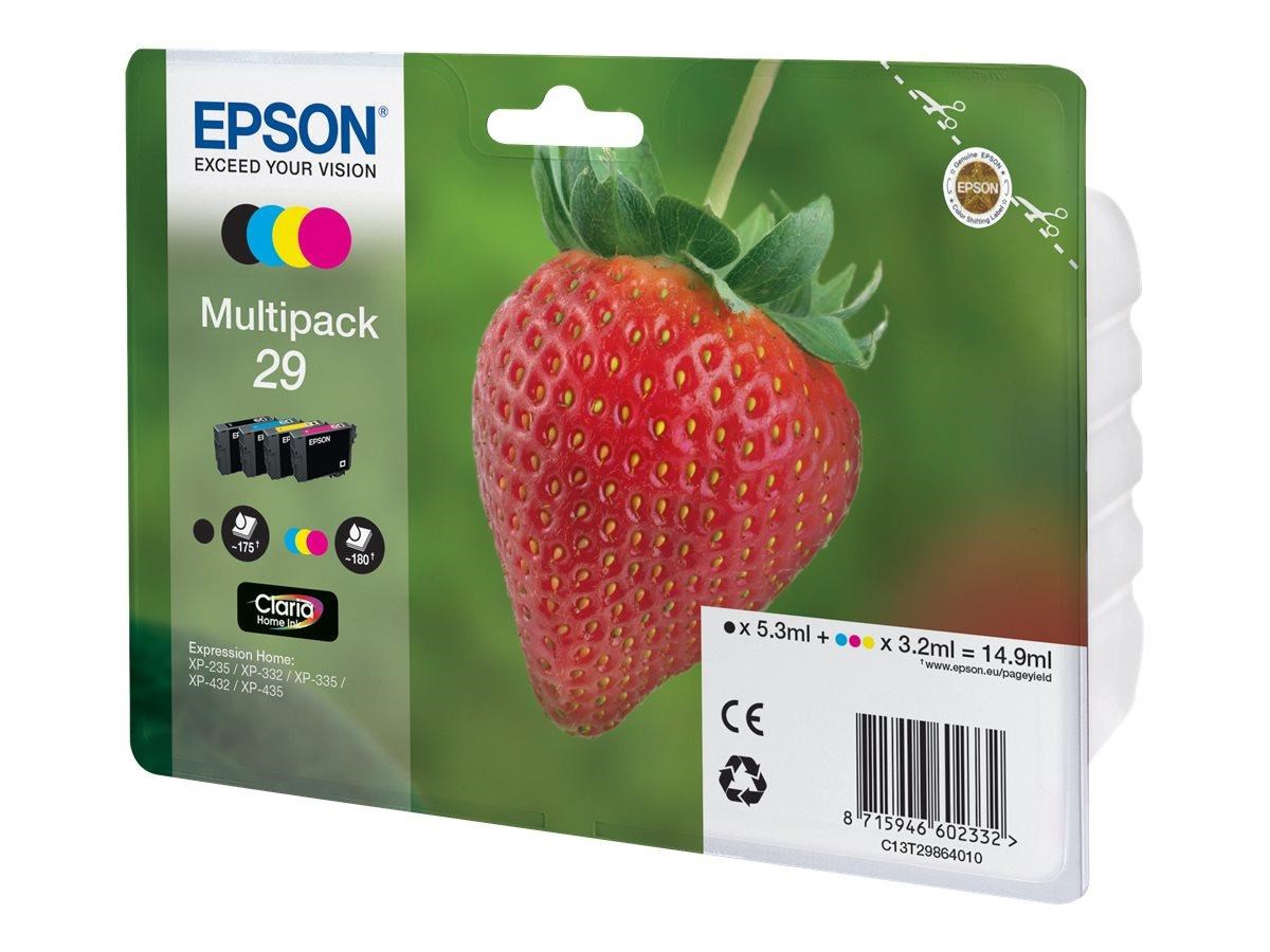 Epson 29 Multipack (Black Yellow Cyan Magenta) Ink - Druckerzubehoer Tinte Toner C13t29864010