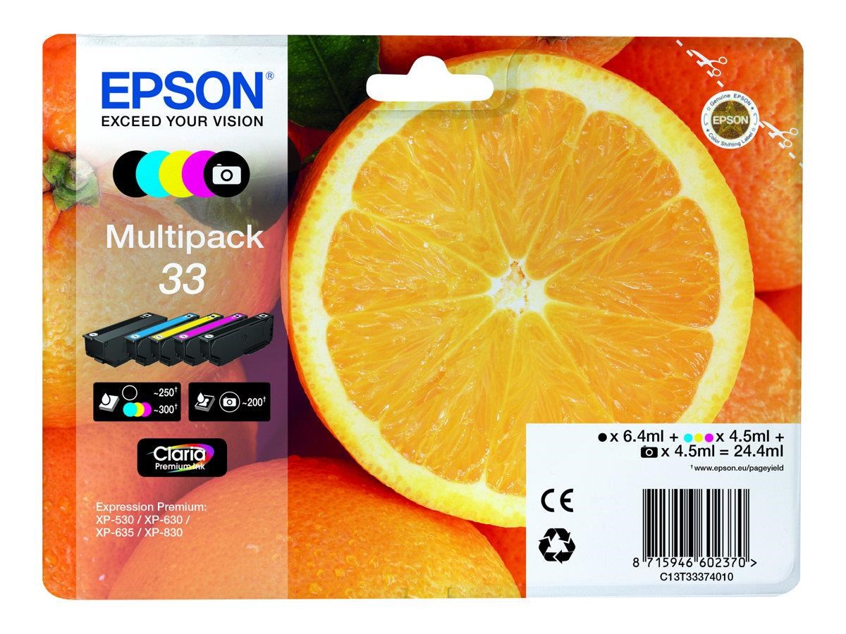Epson 33 Multipack 5-pack (Black Yellow Magenta Cyan Photo-black) - Druckerzubehoer Tinte Toner C13t33374010
