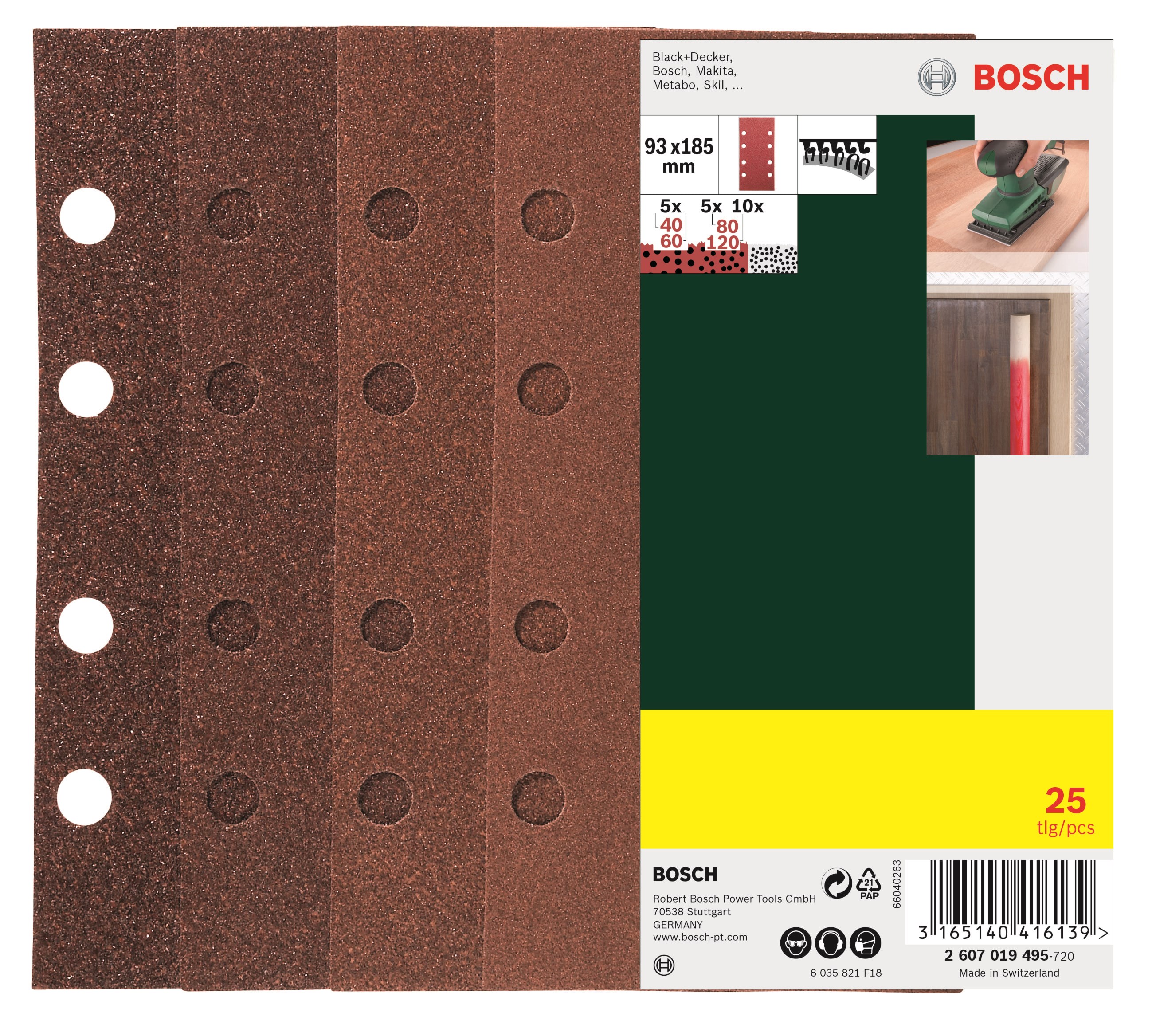 Bosch Coarse Sanding Sheet Set 25 Pcs. - Schleifmaschine 2607019495
