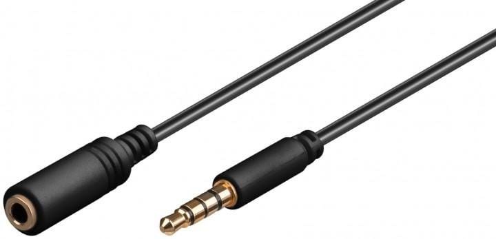 Pro Minijack 3.5mm Ext. 4P - Bk - 5m - Audio Kabel Schwarz 4040849624810