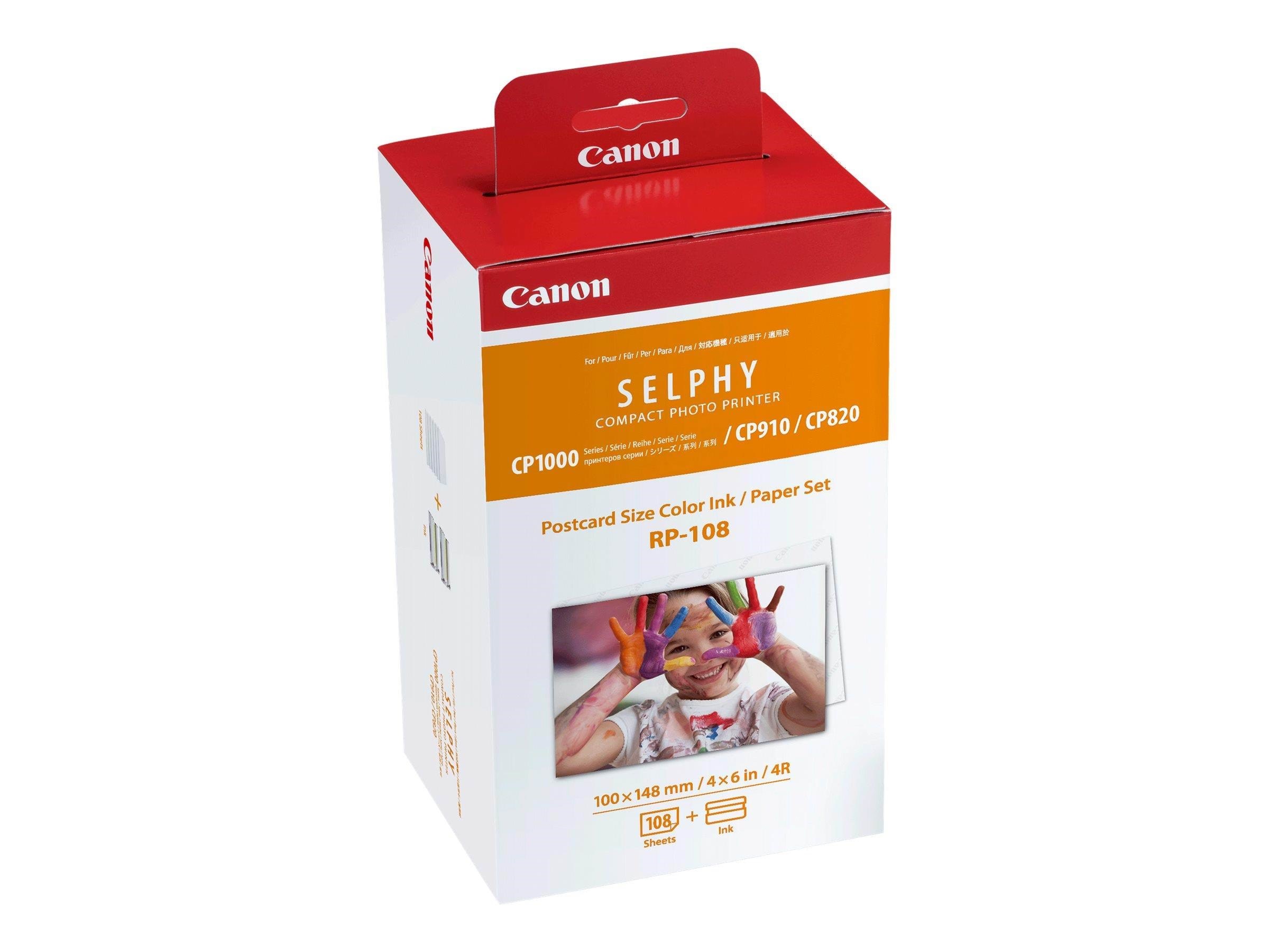 Canon Rp-108 Color Ink Paper Set For Selphy - Papier Fotopapier Und Etiketten