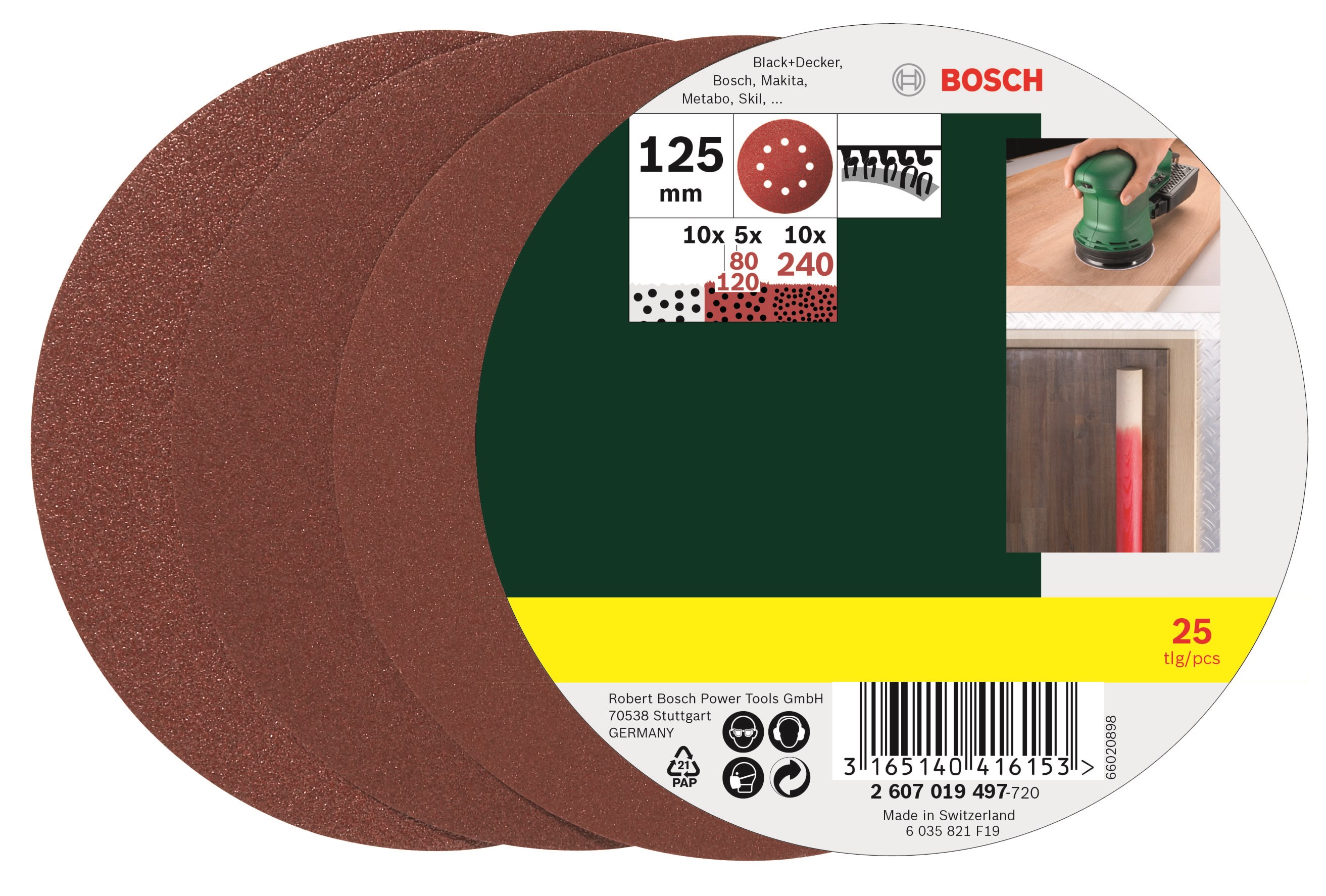Bosch Sandpapirssæt - Schleifmaschine 2607019497