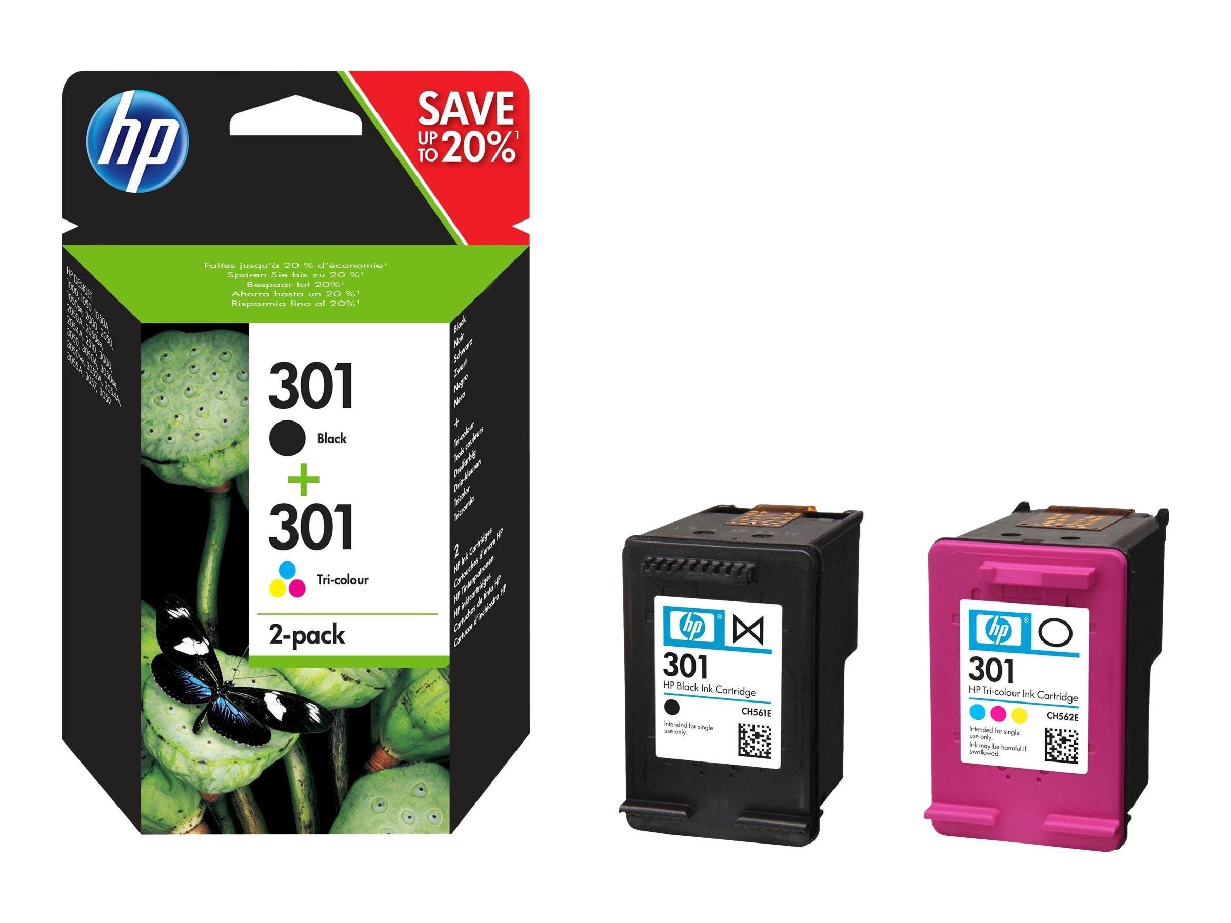 HP 301 / N9j72ae 2-pack Black (Magenta Cyan Yellow) - Druckerzubehoer Tinte Toner