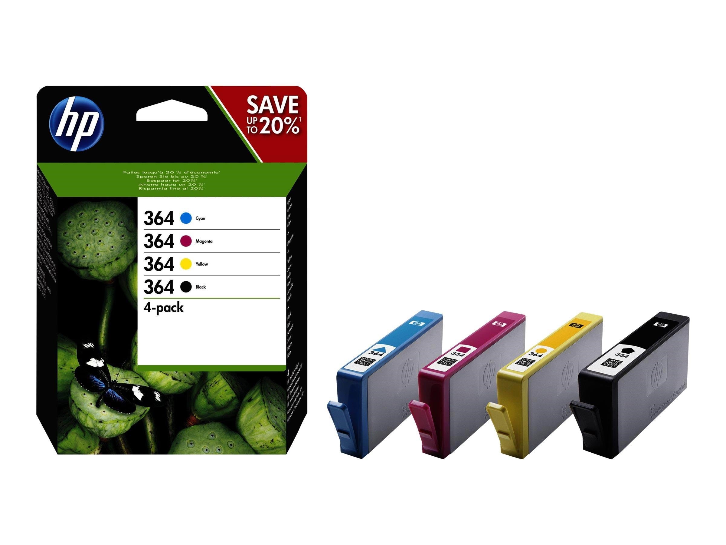 HP 364 / N9j73ae 4-pack (Black Yellow Cyan Magenta) Ink - Druckerzubehoer Tinte Toner
