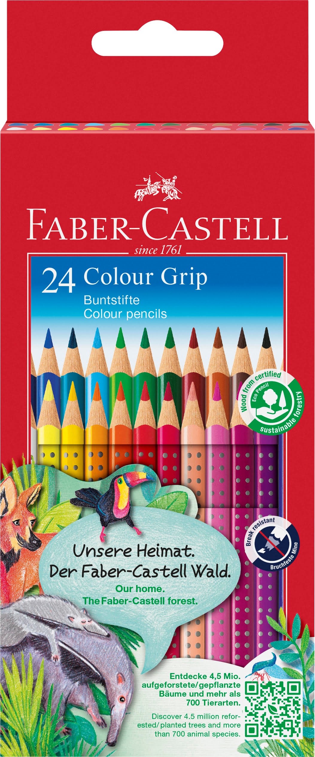 Faber-castell Buntstift Colour Grip 24er Etui - Utensilien Zum Schreiben Und Zeichnen